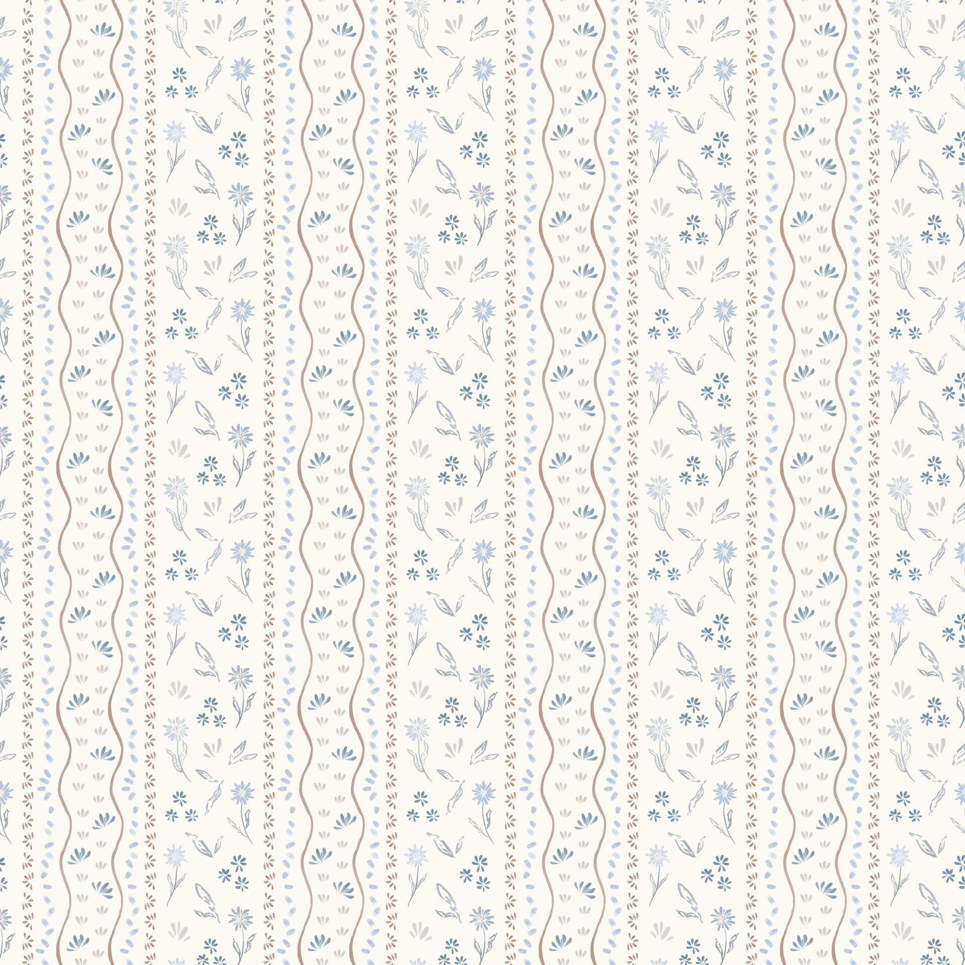 Brighton Floral Wallpaper in Terracotta Sage Green and Off-White