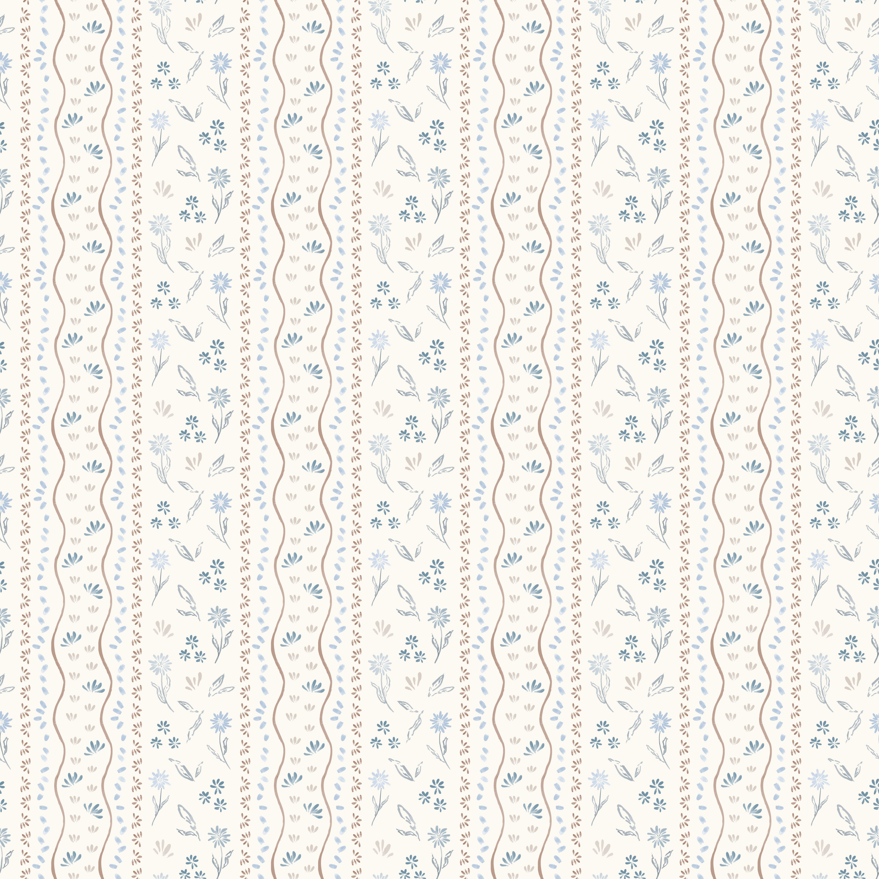 Brighton Floral Wallpaper in Terracotta Sage Green and Off-White