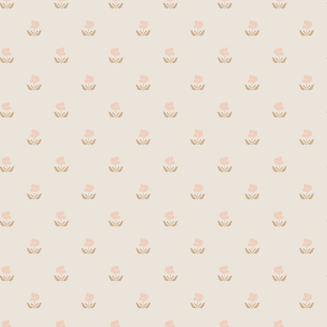 Sage Green and Muted Gold Floral Removable Wallpaper