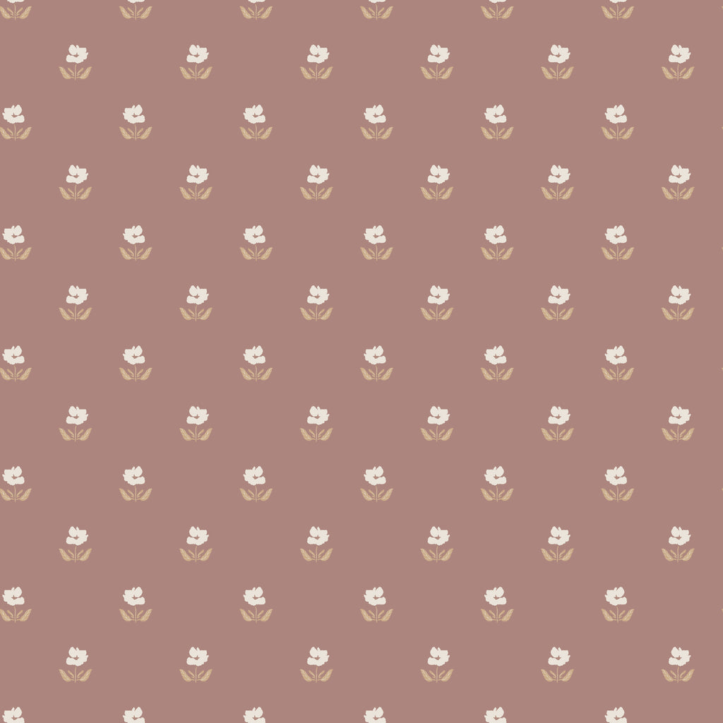 Sage Green and Muted Gold Floral Removable Wallpaper