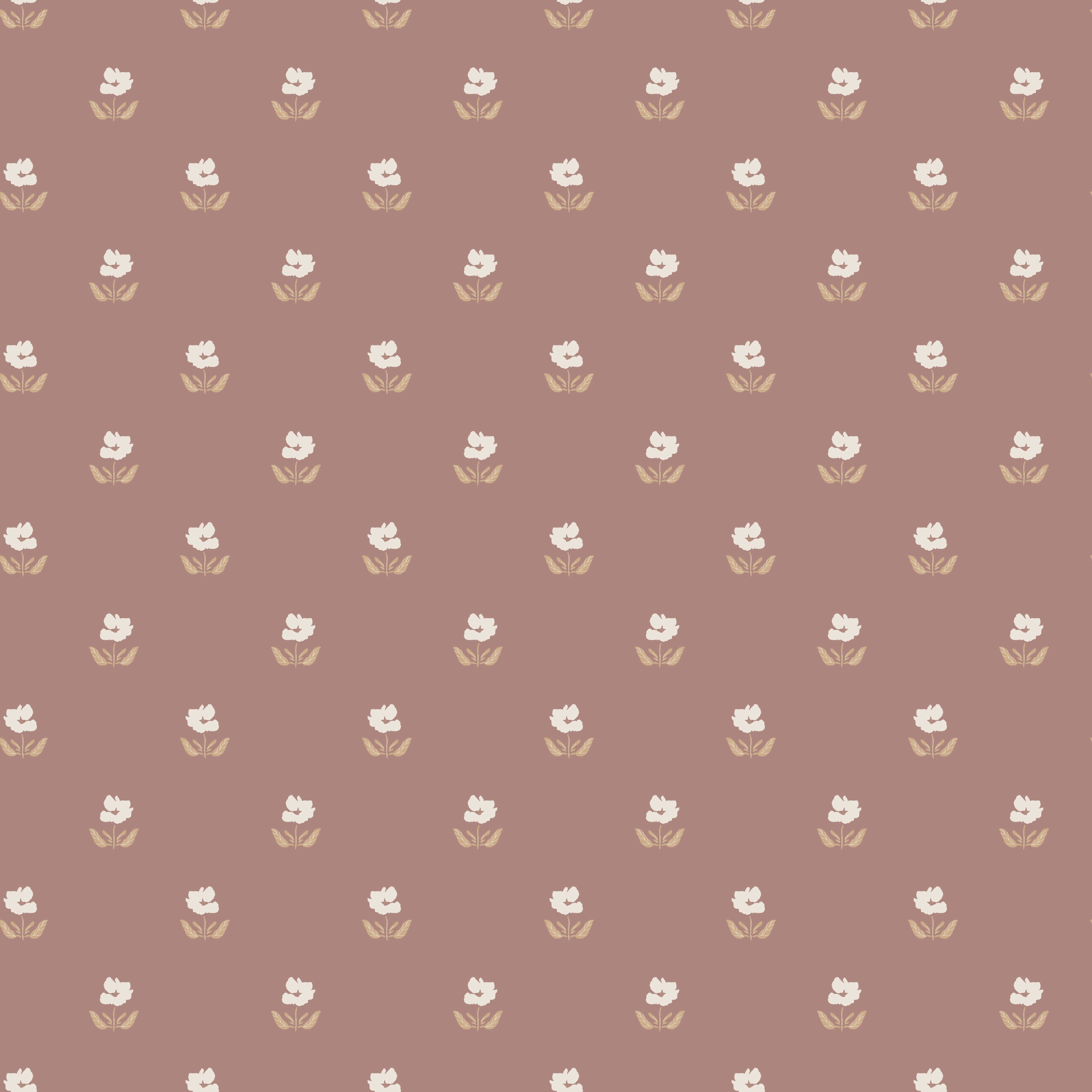 Sage Green and Muted Gold Floral Removable Wallpaper