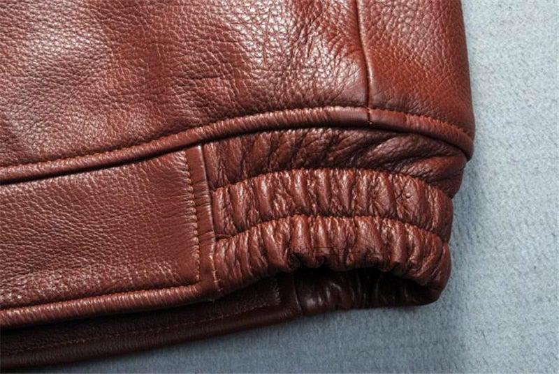 Bron Men’s G1 Cowhide Leather Jacket – Tan & Black Vintage Style