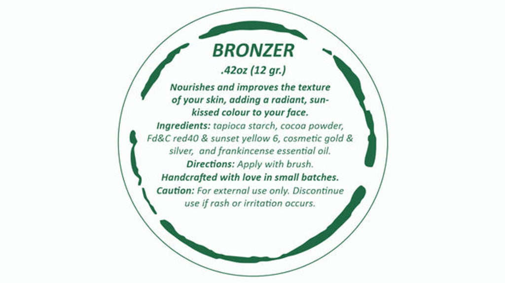 All-Natural Bronzer Loose Powder. Eco-Friendly