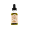 One ounce glass bottle of Williamsburg Grooming Oil with a black dropper cap.