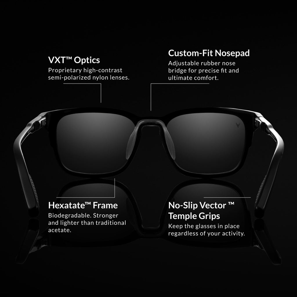 The Brooks Premium Acetate & Stainless Steel Sunglasses in Semi Matte Black