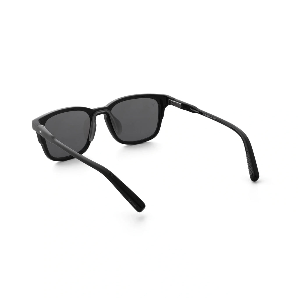 The Brooks Premium Acetate & Stainless Steel Sunglasses in Semi Matte Black