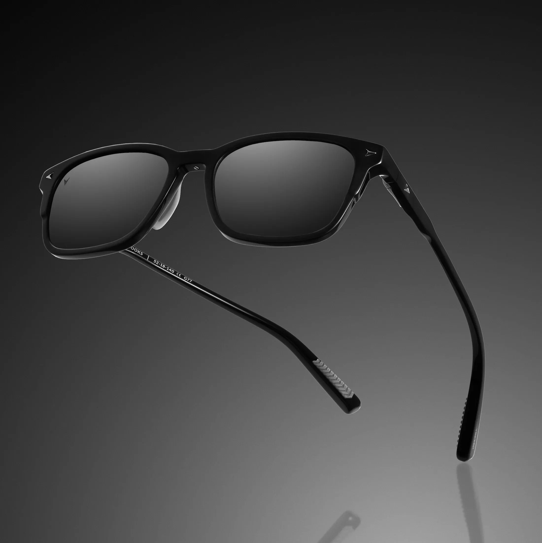 The Brooks Premium Acetate & Stainless Steel Sunglasses in Semi Matte Black