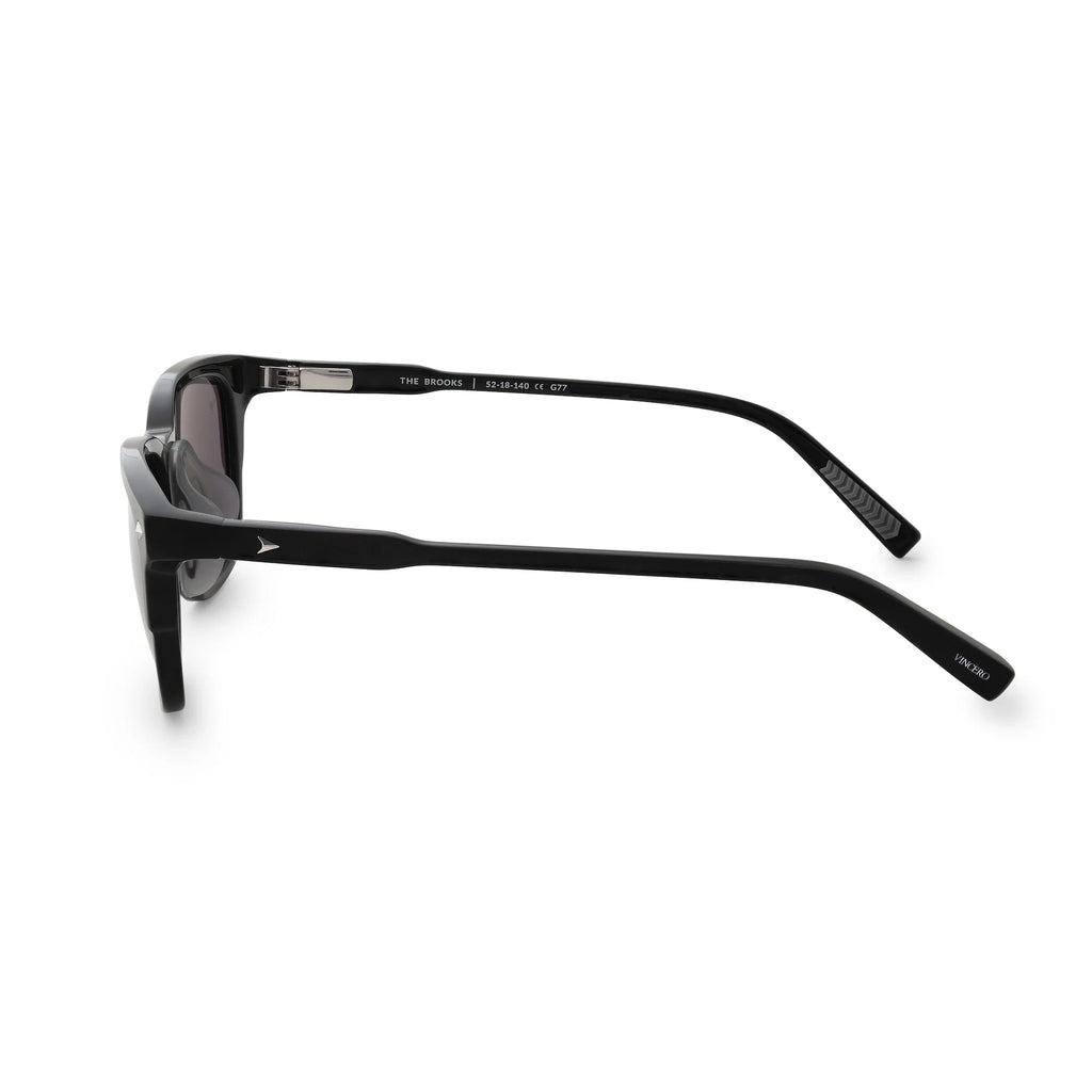 The Brooks Premium Acetate & Stainless Steel Sunglasses in Semi Matte Black