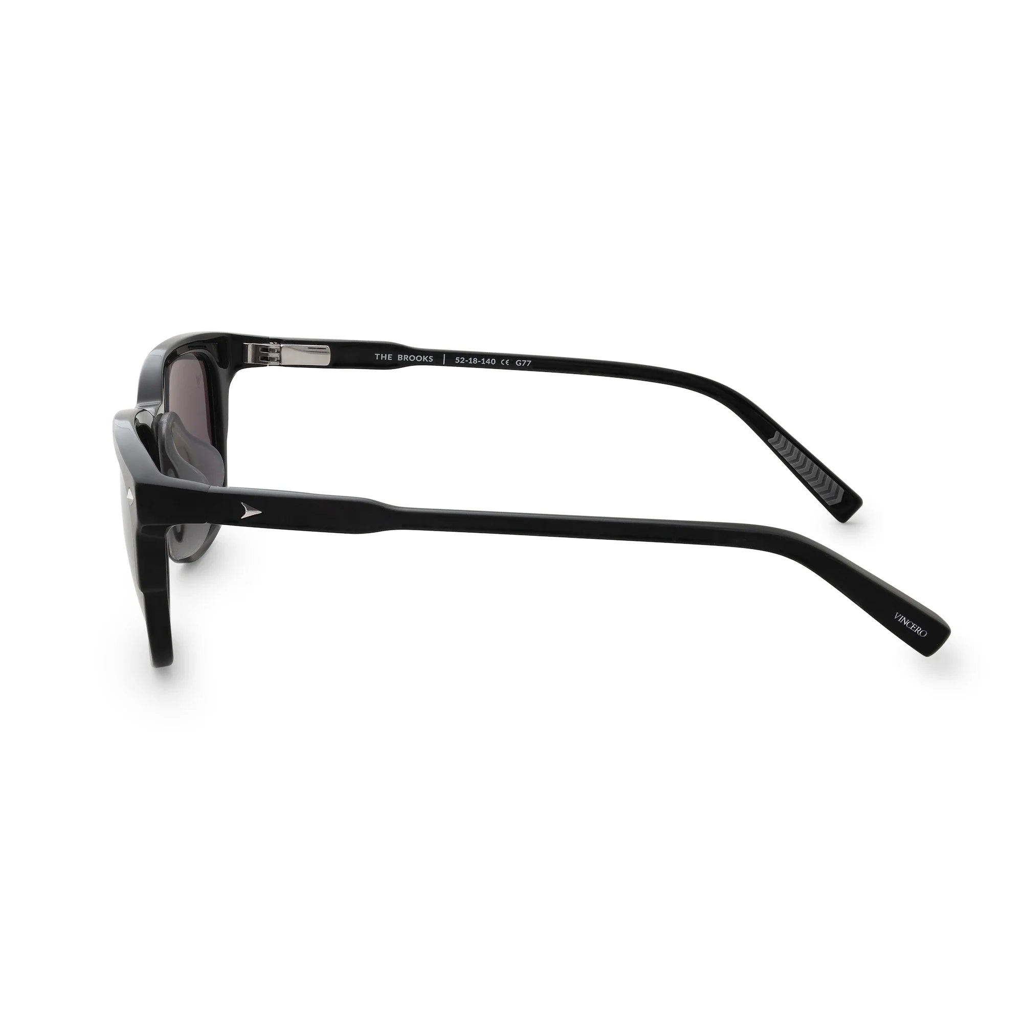 The Brooks Premium Acetate & Stainless Steel Sunglasses in Semi Matte Black