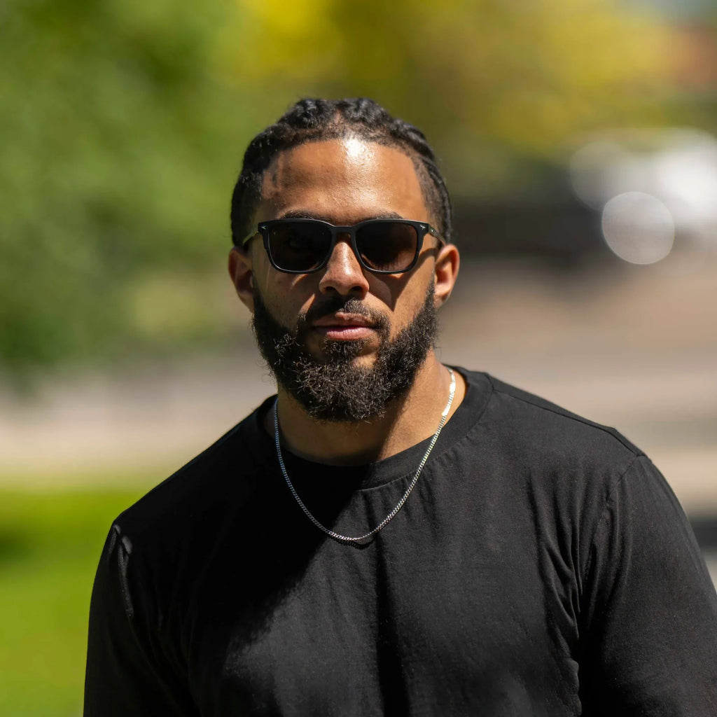 The Brooks Premium Acetate & Stainless Steel Sunglasses in Semi Matte Black