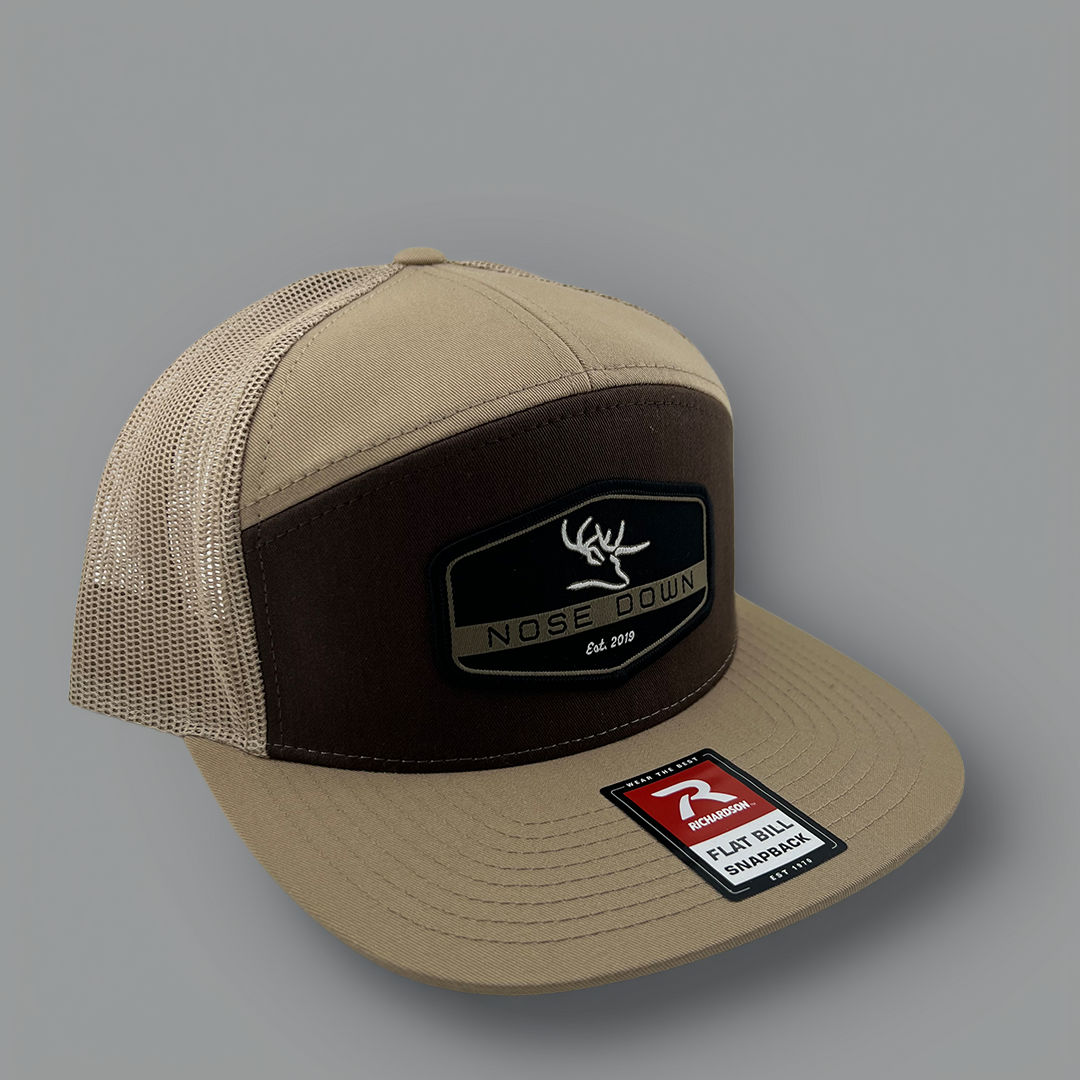 Black Hex Woven Patch 7 Panel Hat for Outdoor Lifestyle
