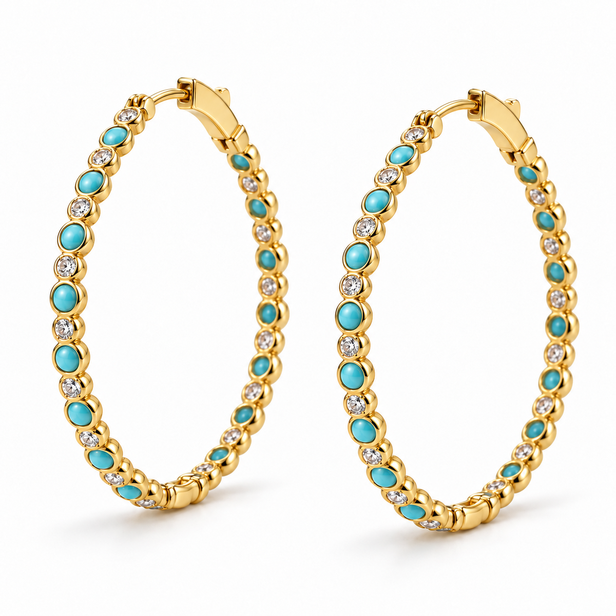 Bryn Turquoise Hoop - Large