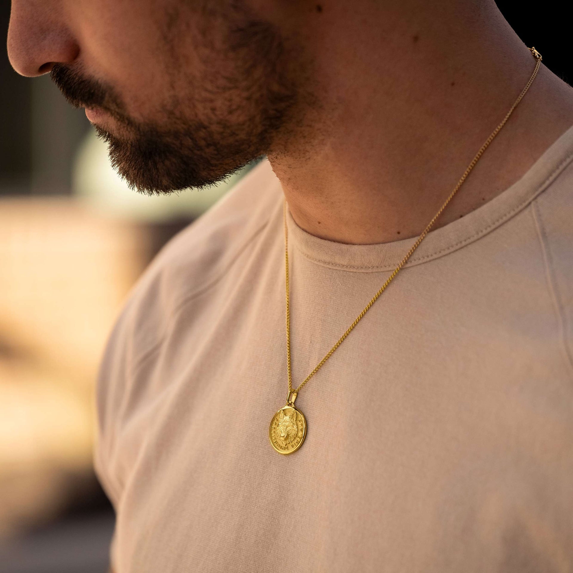 The Wolf Pendant 14K Gold Inspirational Strength Jewelry