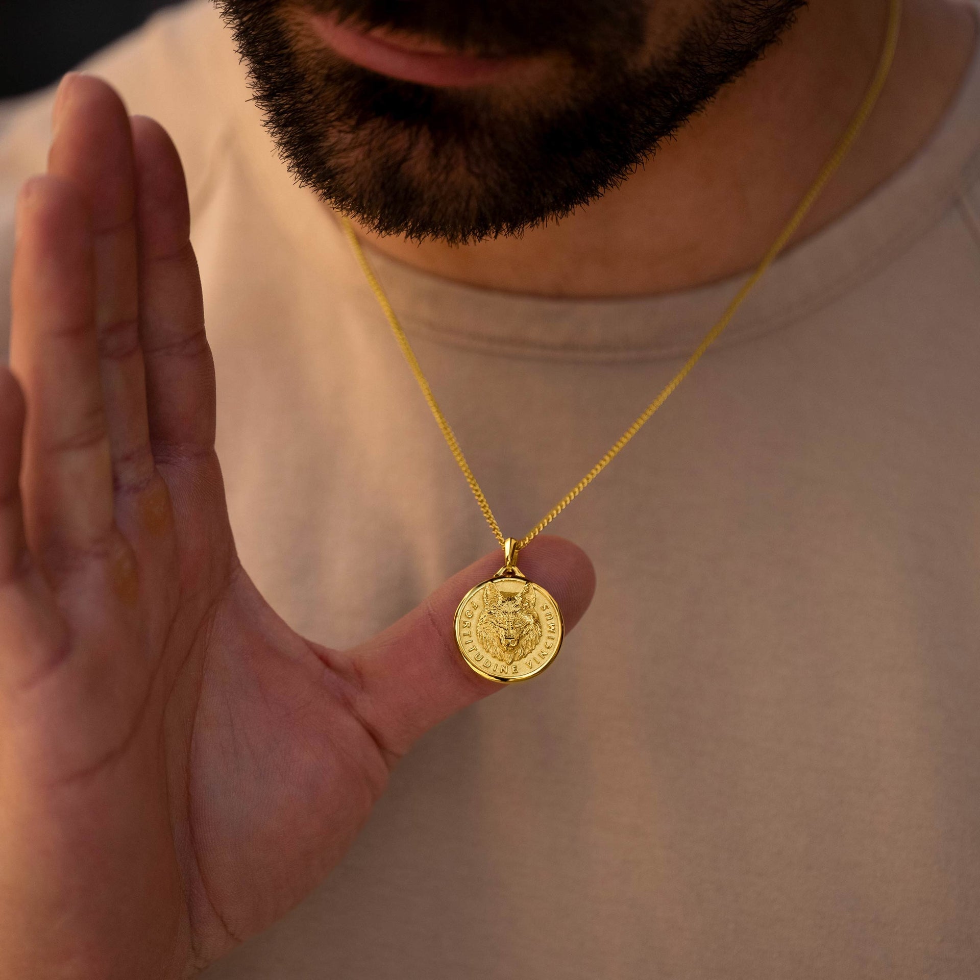 The Wolf Pendant 14K Gold Inspirational Strength Jewelry