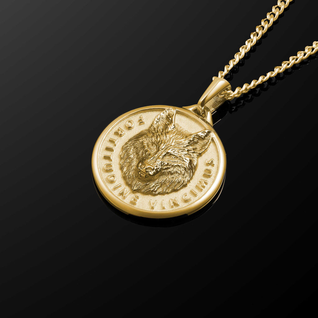 The Wolf Pendant 14K Gold Inspirational Strength Jewelry