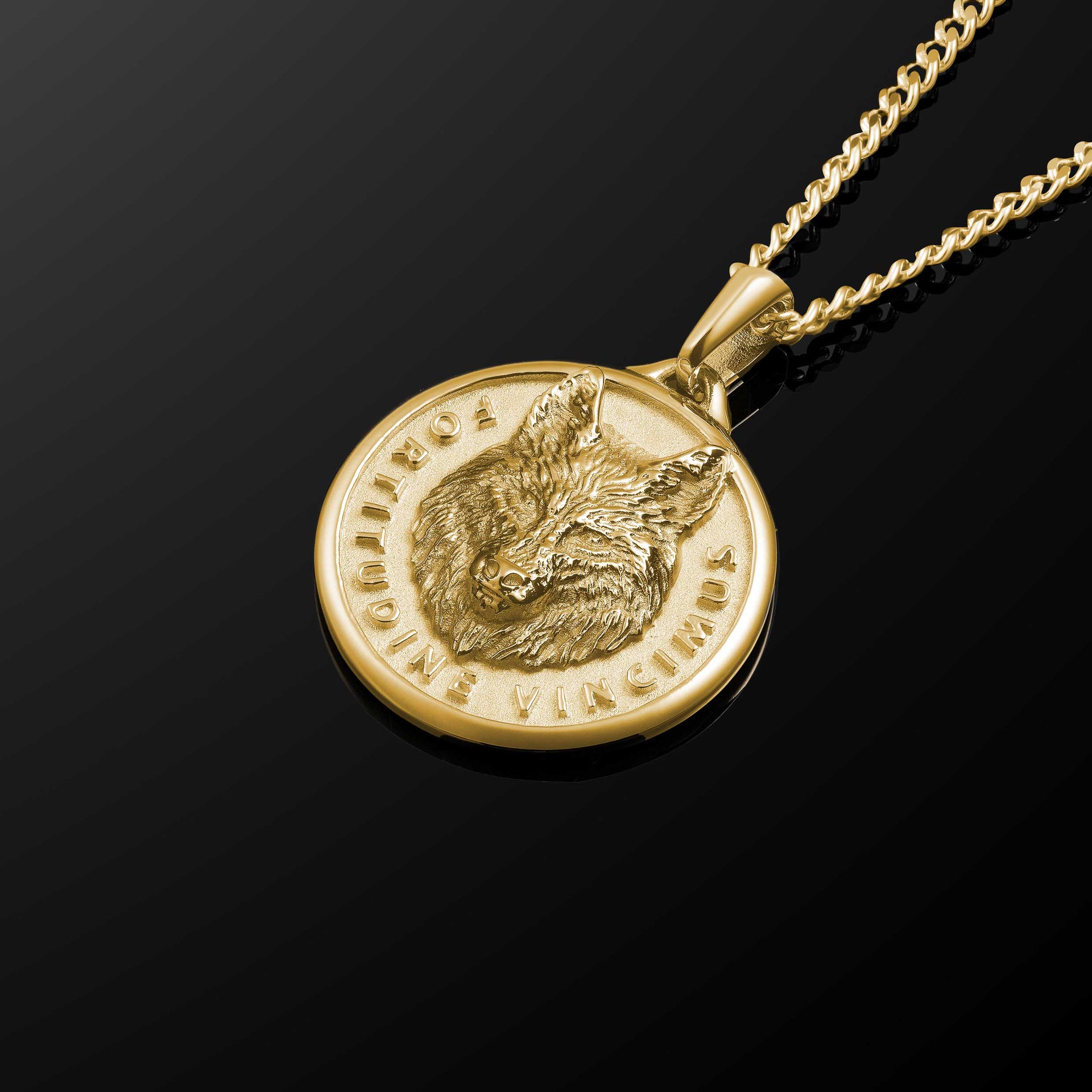 The Wolf Pendant 14K Gold Inspirational Strength Jewelry