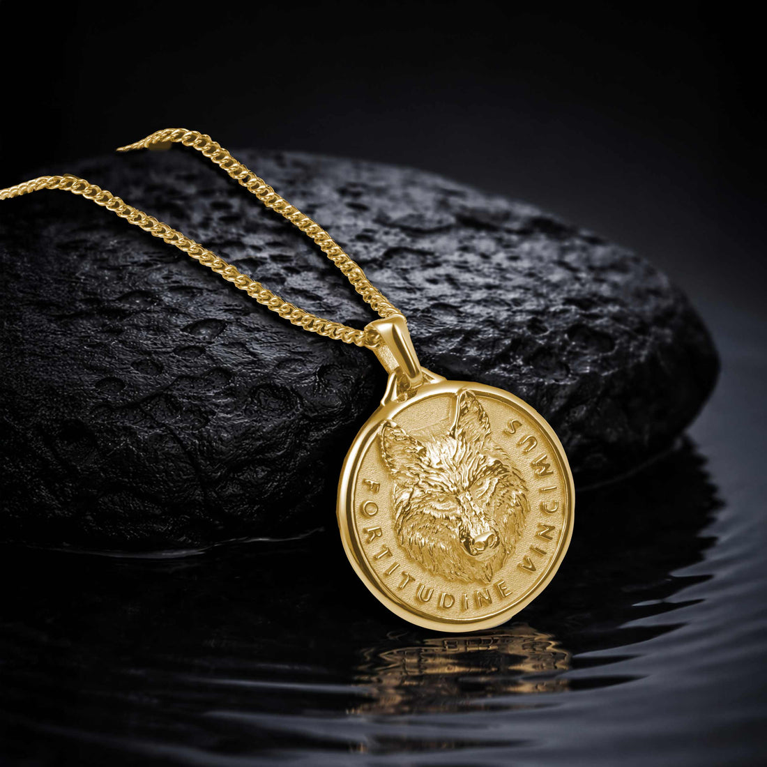 The Wolf Pendant 14K Gold Inspirational Strength Jewelry