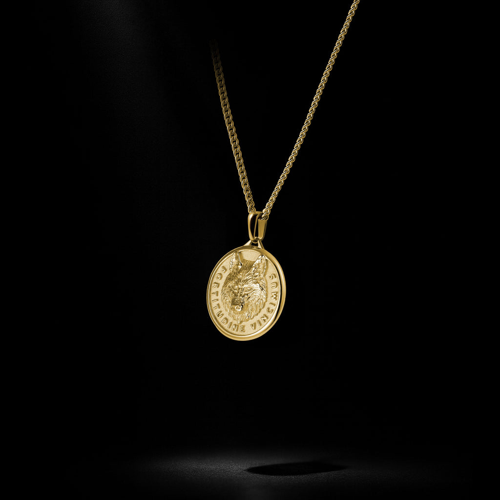 The Wolf Pendant 14K Gold Inspirational Strength Jewelry