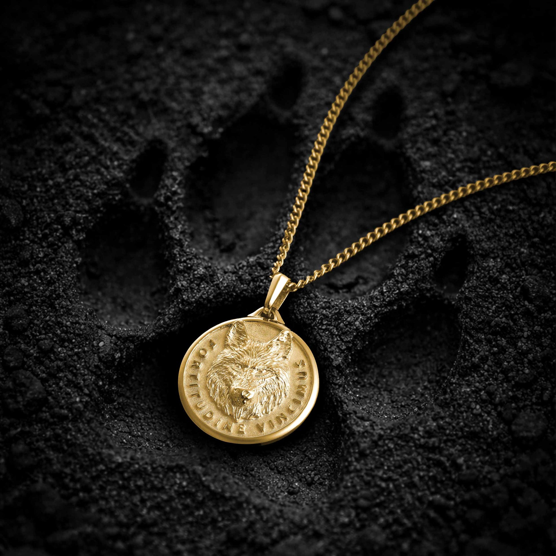 The Wolf Pendant 14K Gold Inspirational Strength Jewelry