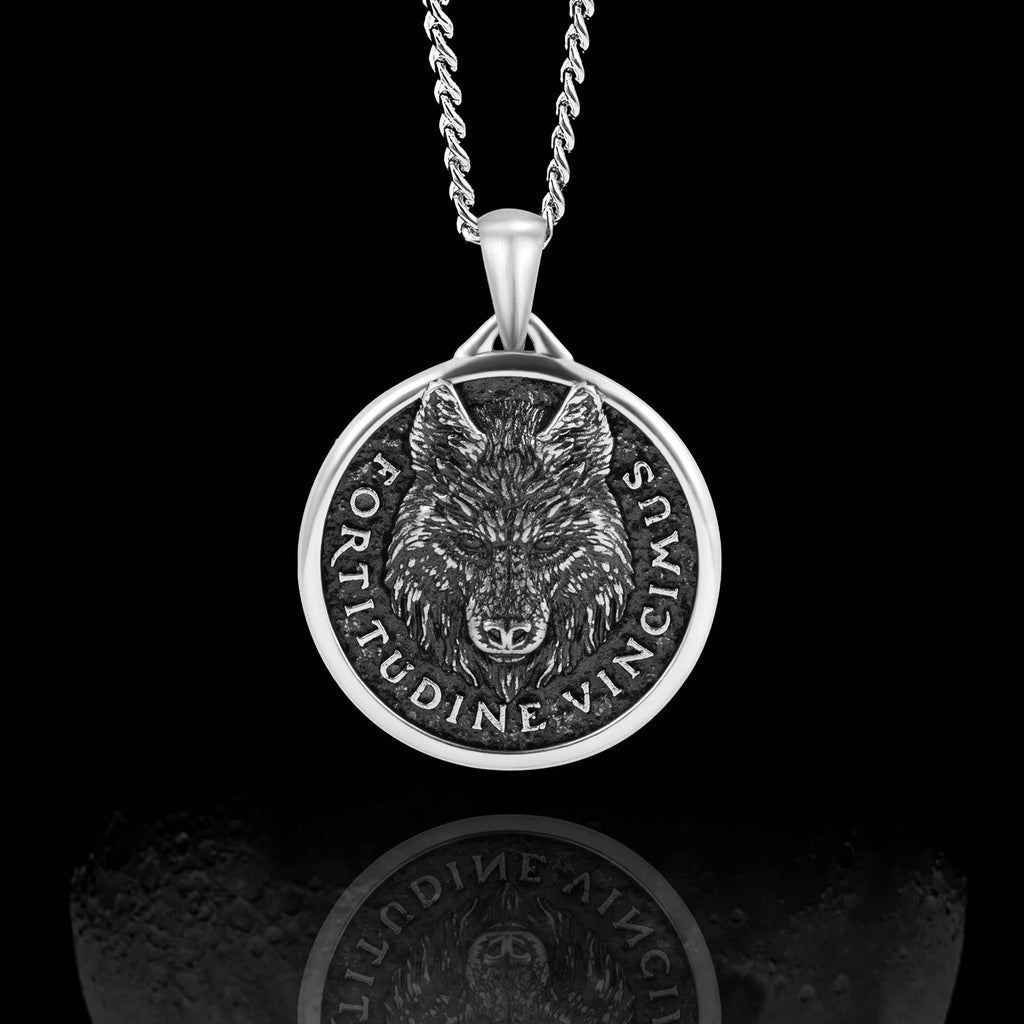 Sterling Silver Wolf Necklace Set - Resilience and Strength