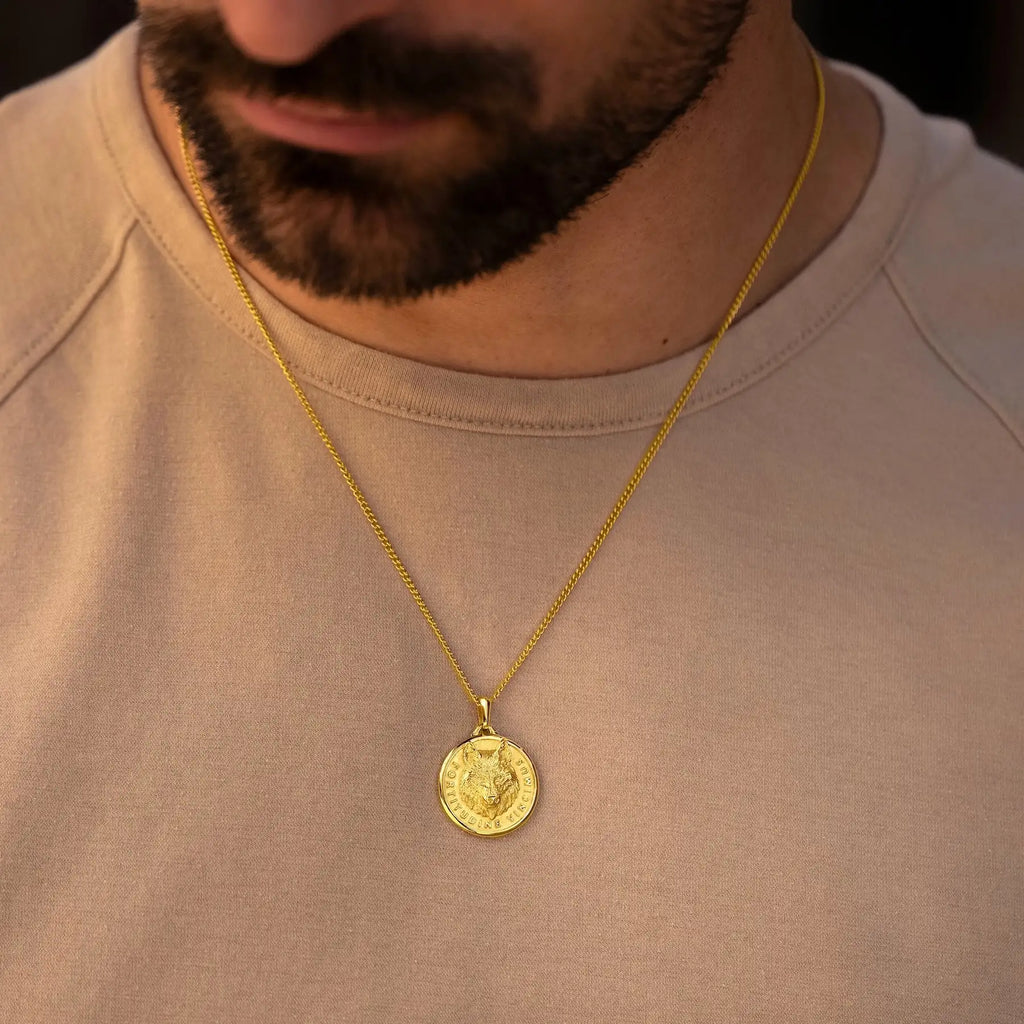 The Wolf Pendant 14K Gold Inspirational Strength Jewelry