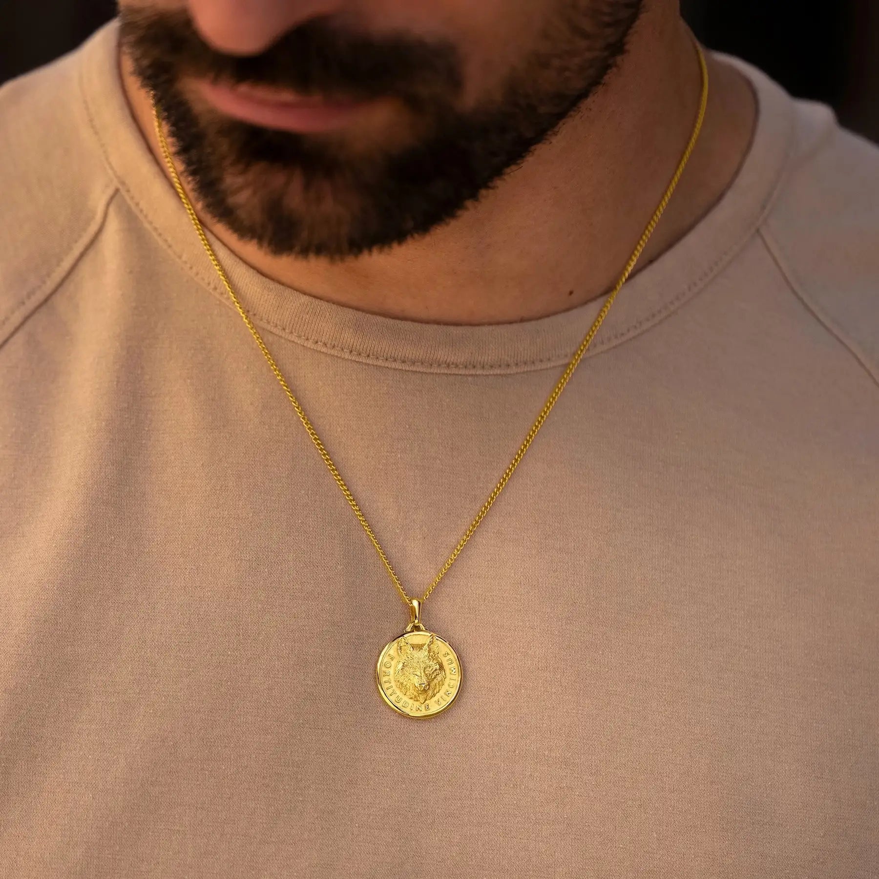 The Wolf Pendant 14K Gold Inspirational Strength Jewelry