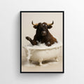 Bull Animal Bathroom Tub Poster