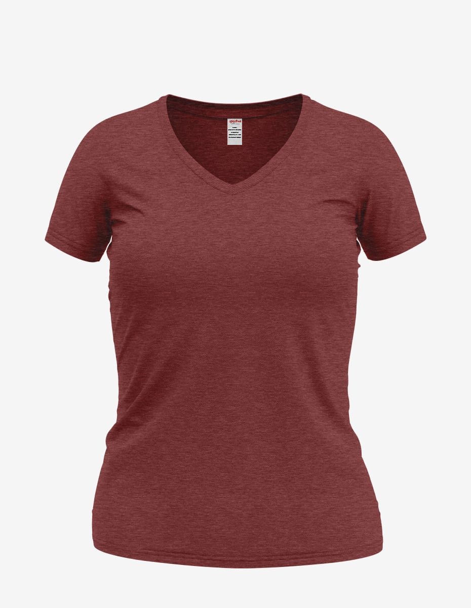 Women's Dark Grey V-Neck Short Sleeve Basic Everyday Tee - Image 9