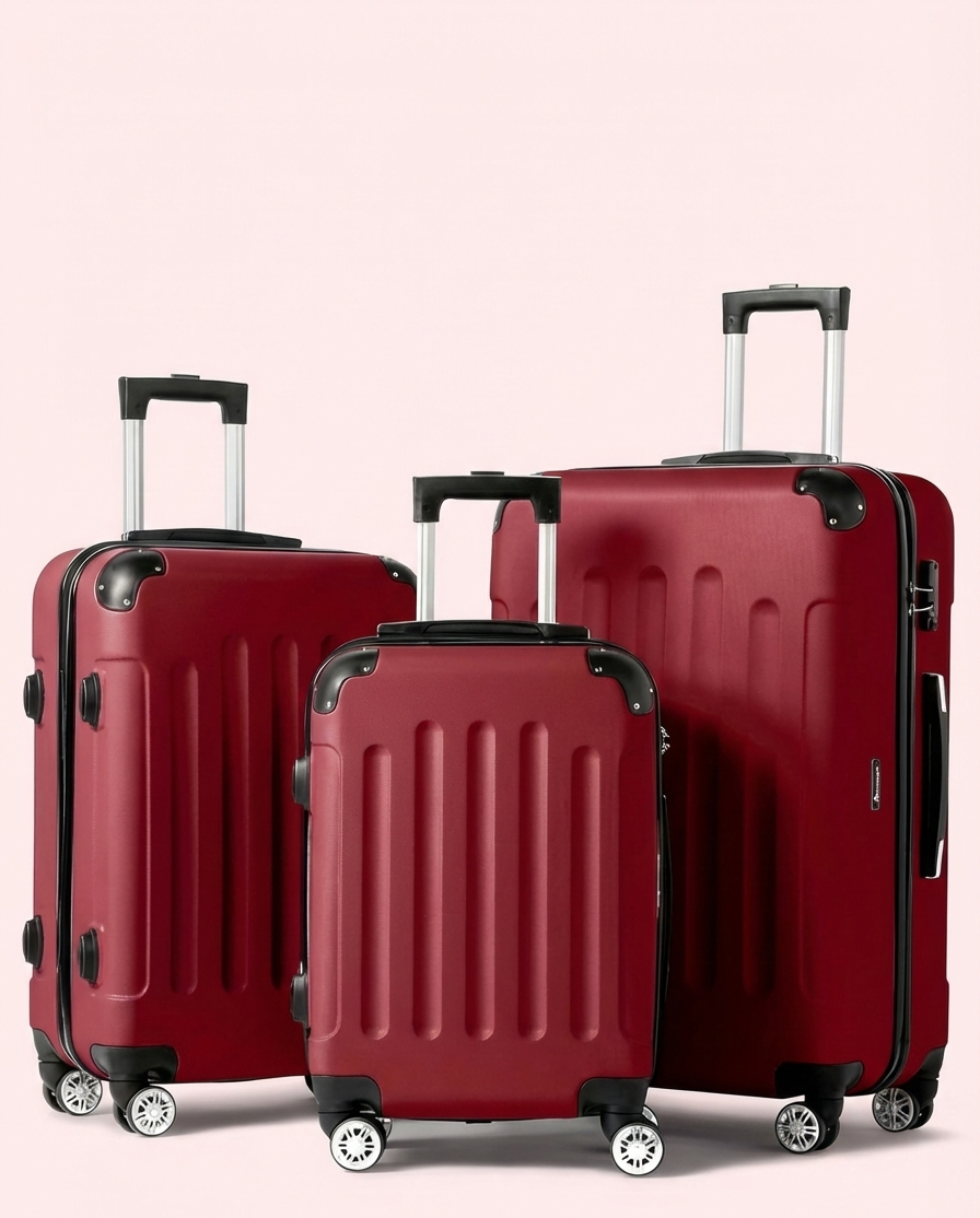 3-Piece Hard Shell Spinner Luggage Set with TSA Lock - 20/24/28 In