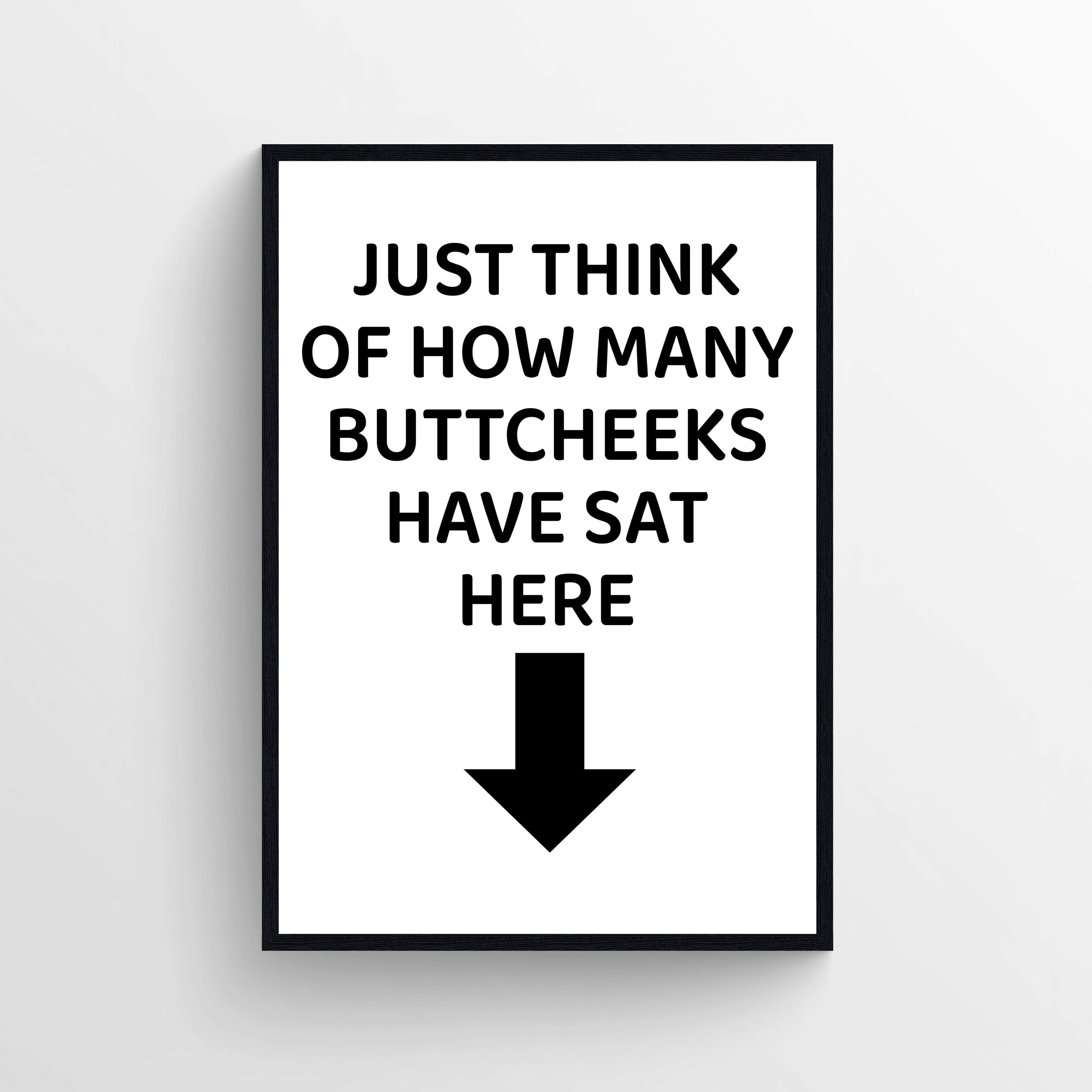 Buttcheek Math Bathroom Poster