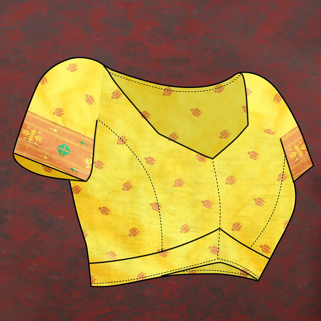 Lorenvalley Fashion Yellow Soft Paithani Silk Woven Design Copper Zari Meenakari Weaving Saree