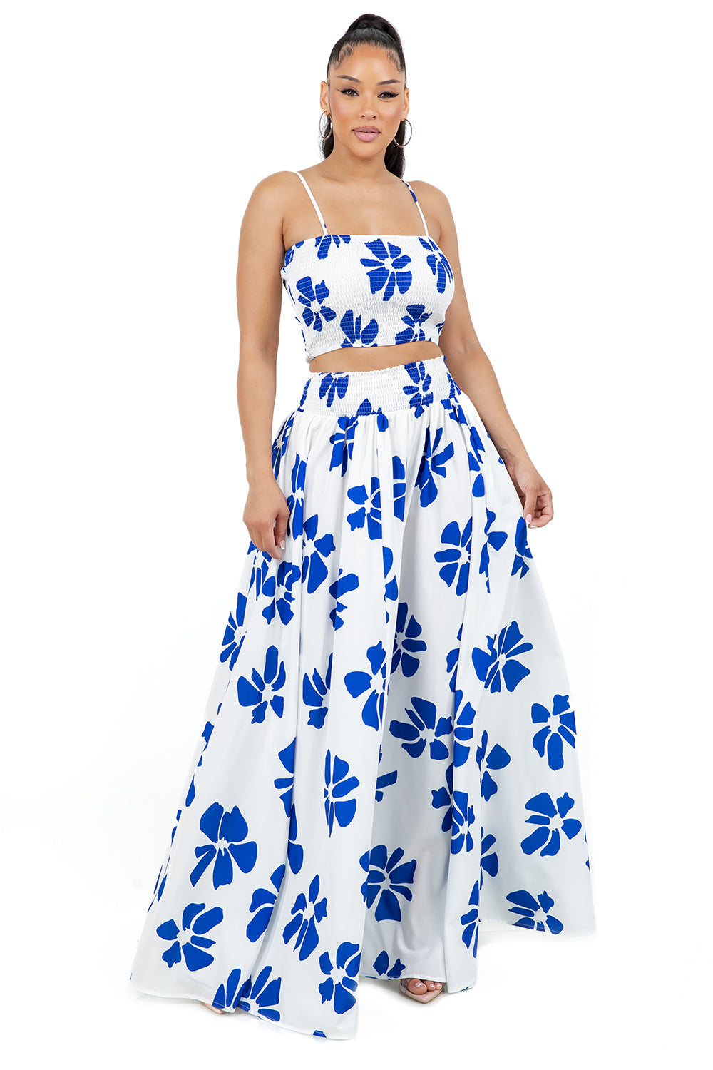 Women's Matching Two-Piece Top and Skirt Set