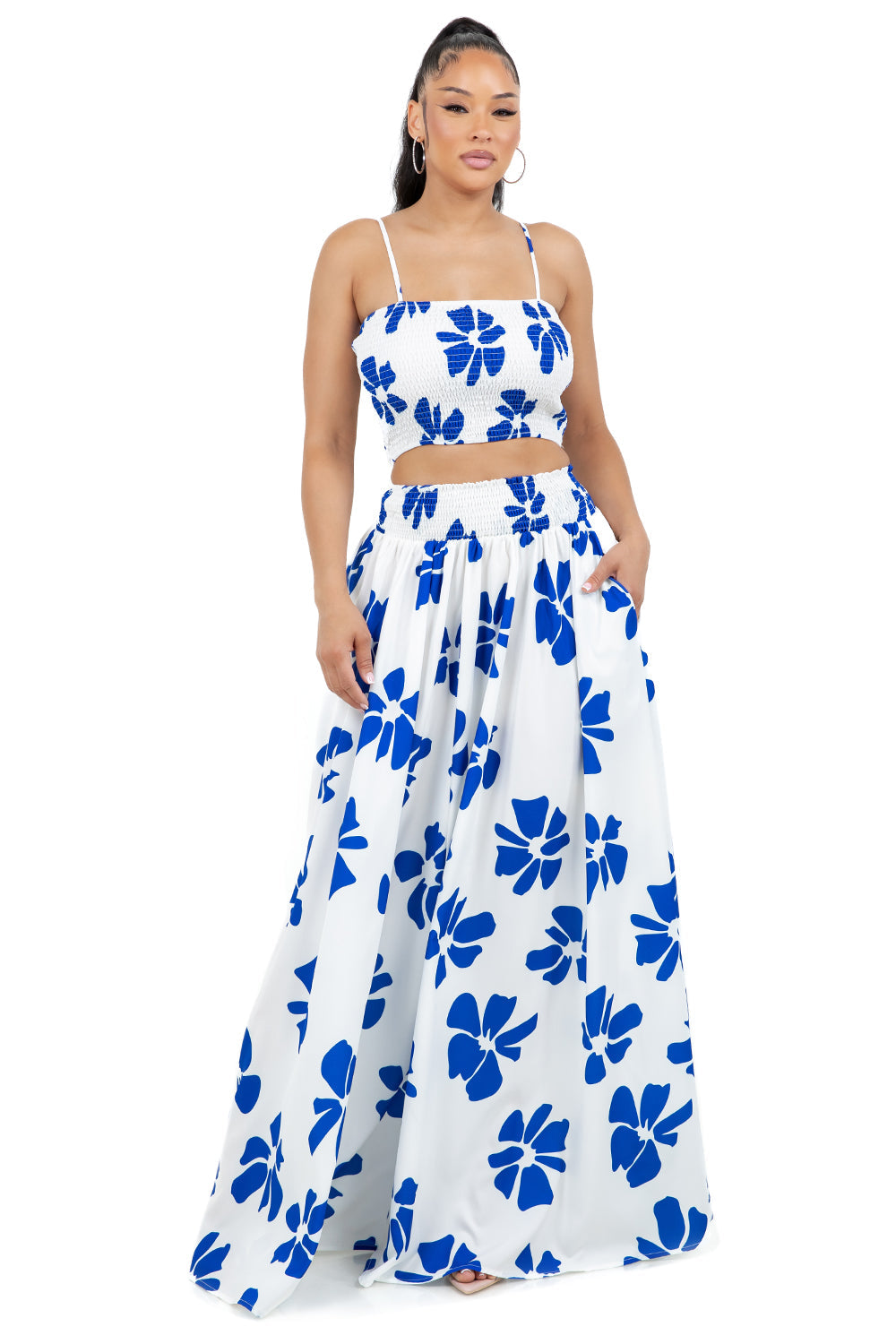 Women's Matching Two-Piece Top and Skirt Set
