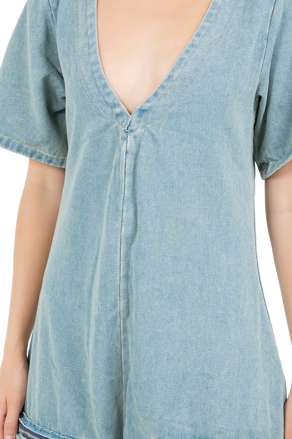 Women's Wide Leg Denim Jumpsuit Cargo Pockets