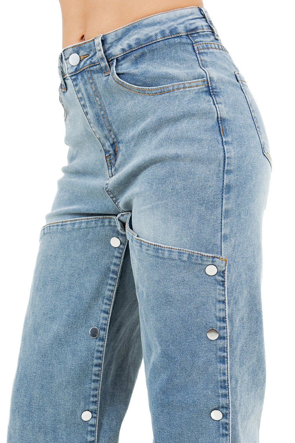 Women's Medium Blue Wide-Leg Denim Pants