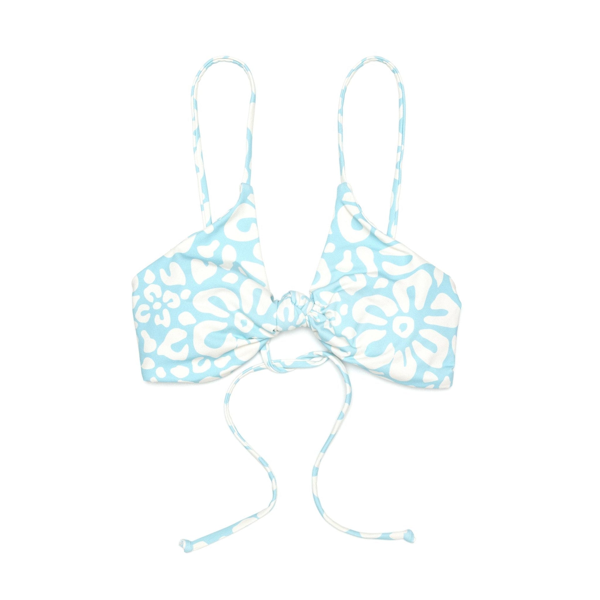 Byron Jesse Top in floral print with an adjustable knot-front design.