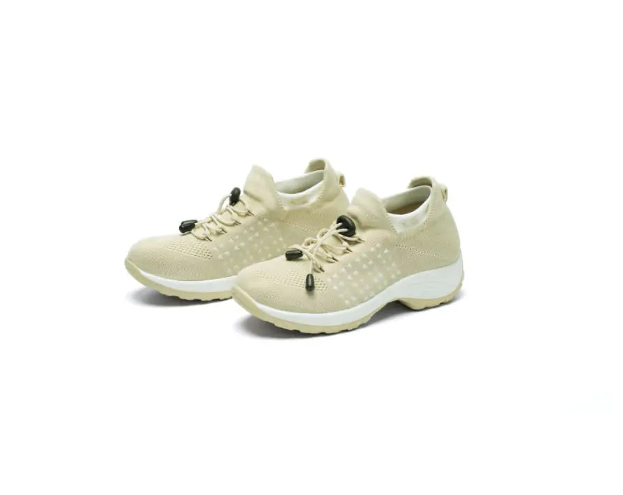 1855 Women's Knit Sneakers with Thick Wedge Sole
