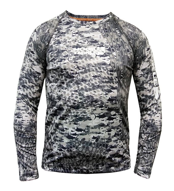 Youth Fishtek UV Long Sleeve Fishing Shirt in Blue - Image 3