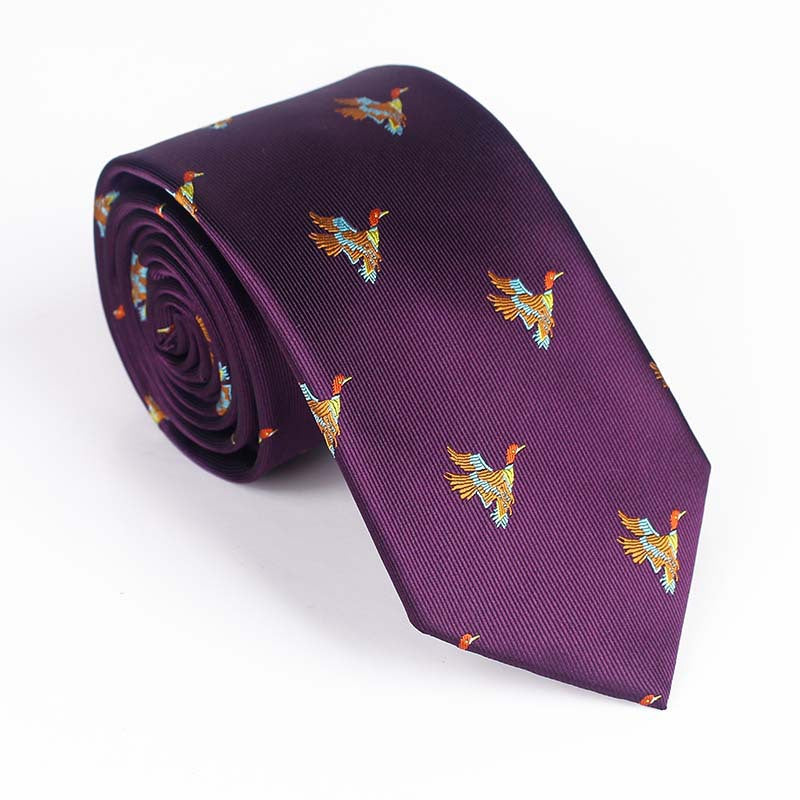 Vibrant Jacquard Bird Pattern Necktie - Multi-Color Design - Image 13