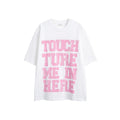 White Distressed Letter Graphic Loose Short Sleeve T-Shirt - Image 6