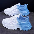 Women's Breathable Platform Sneakers - Gradient Mesh Design