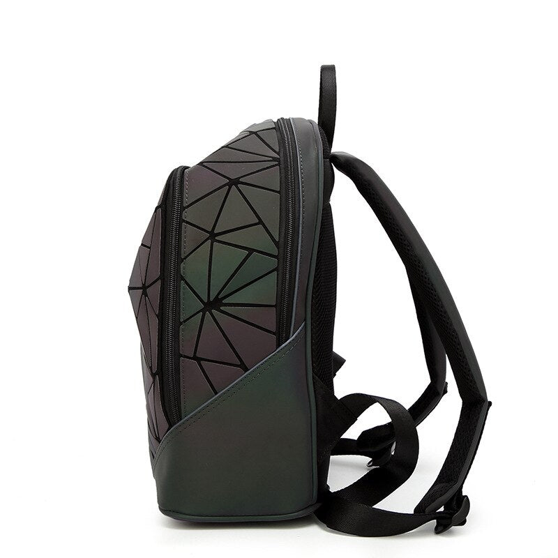 Women's Iridescent Geometric Luminous Backpack - Harajuku - Image 3