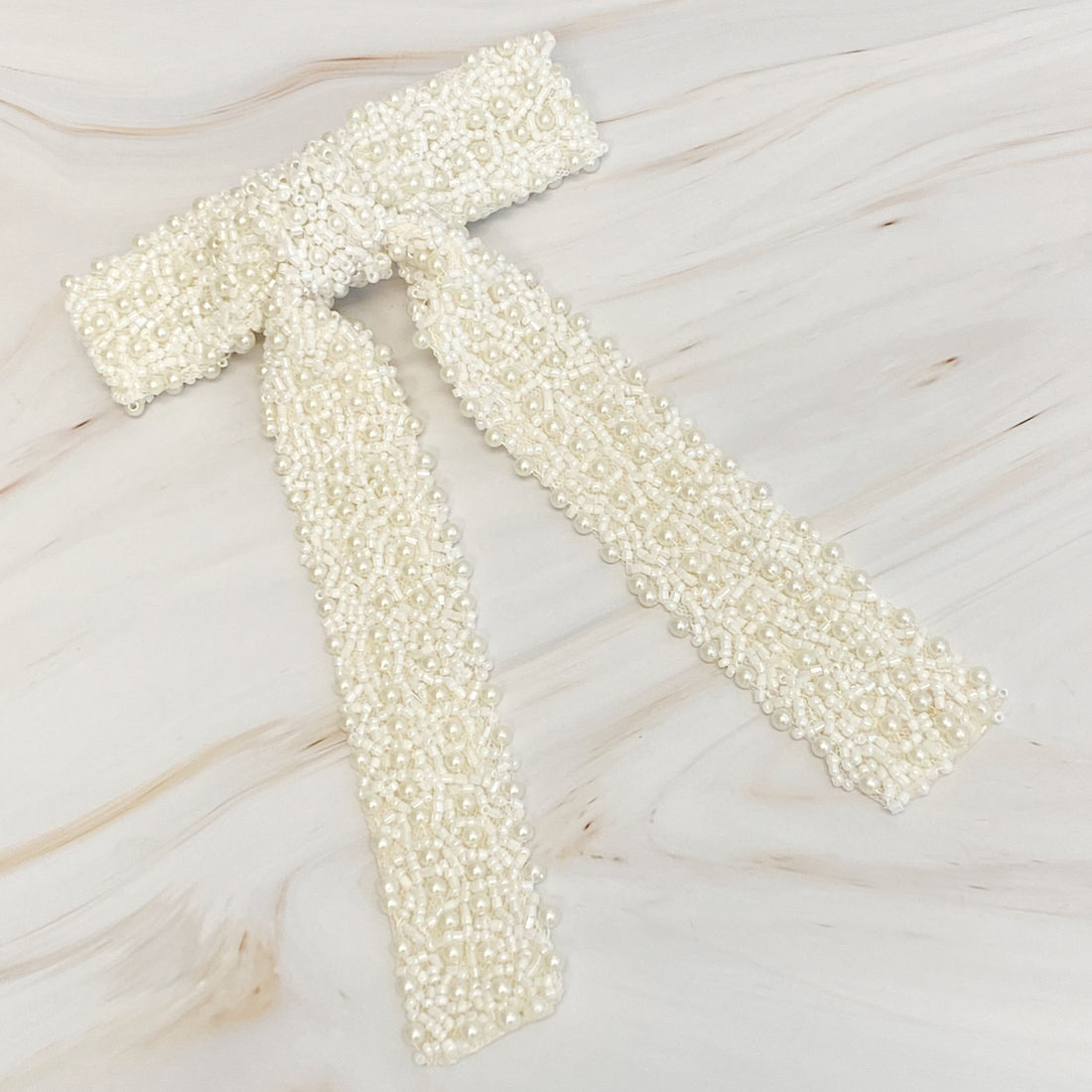 Luxe Beaded Pretty Bow Hair Clip