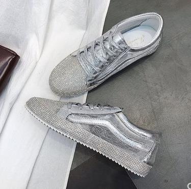 Women's Golden Silver Bling Sneakers - Image 10