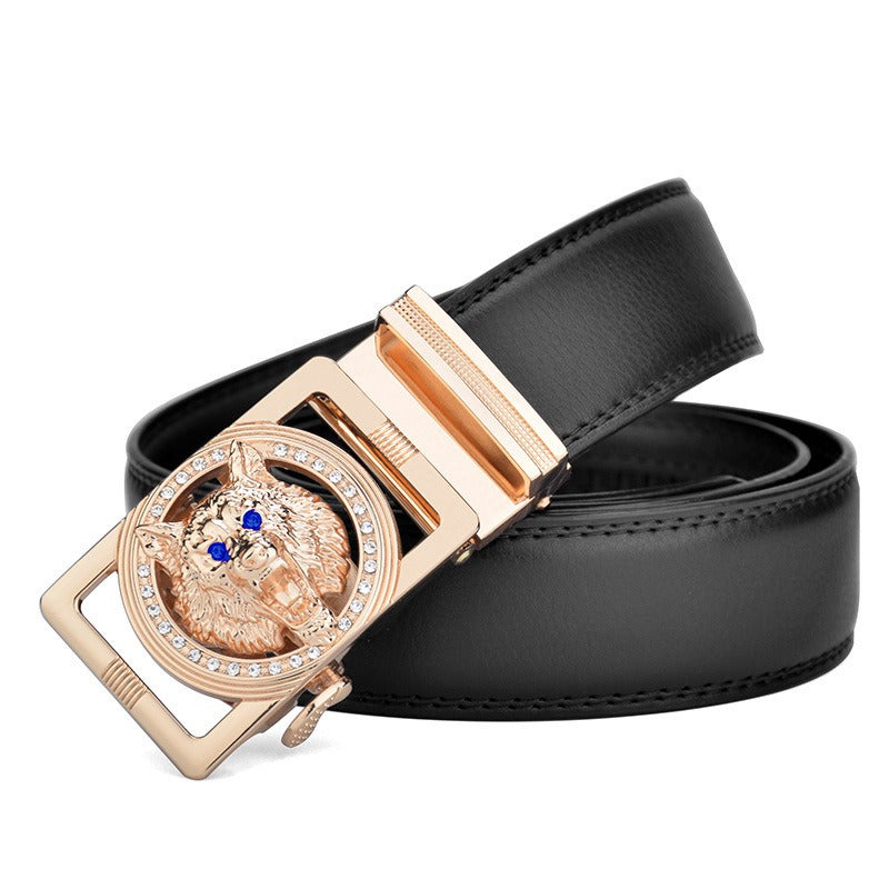 Wolf Head Leather Belt with Automatic Buckle for Harajuku Style - Image 8