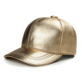 Women's Metallic Gold Sheepskin Baseball Cap - Harajuku Style