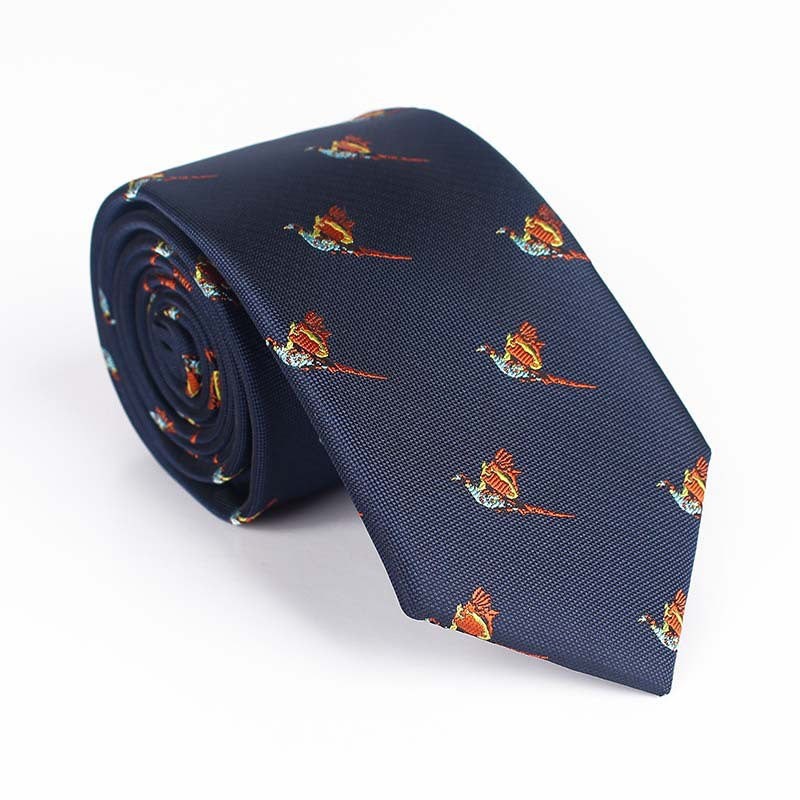 Vibrant Jacquard Bird Pattern Necktie - Multi-Color Design - Image 8
