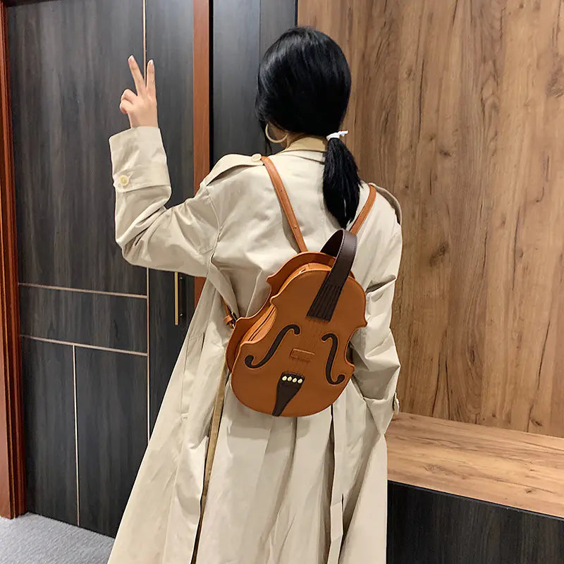 Retro Violin Style Backpack for Women 2020 Fashion