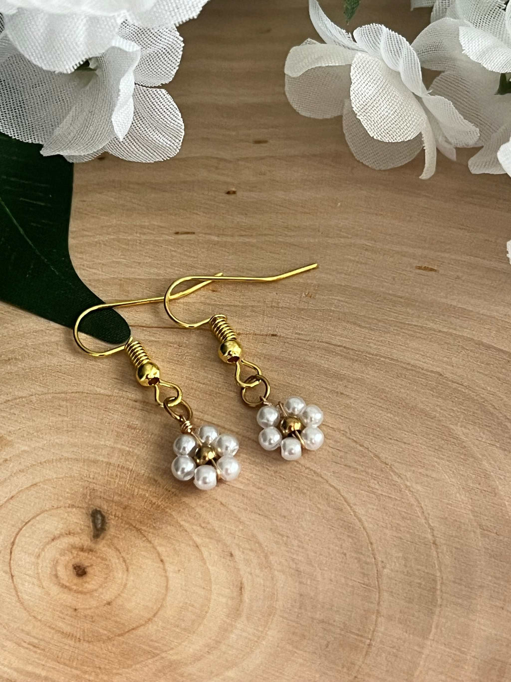 Gold Flower Earrings - Blooming in Faith Daisy Floral Gold Earrings