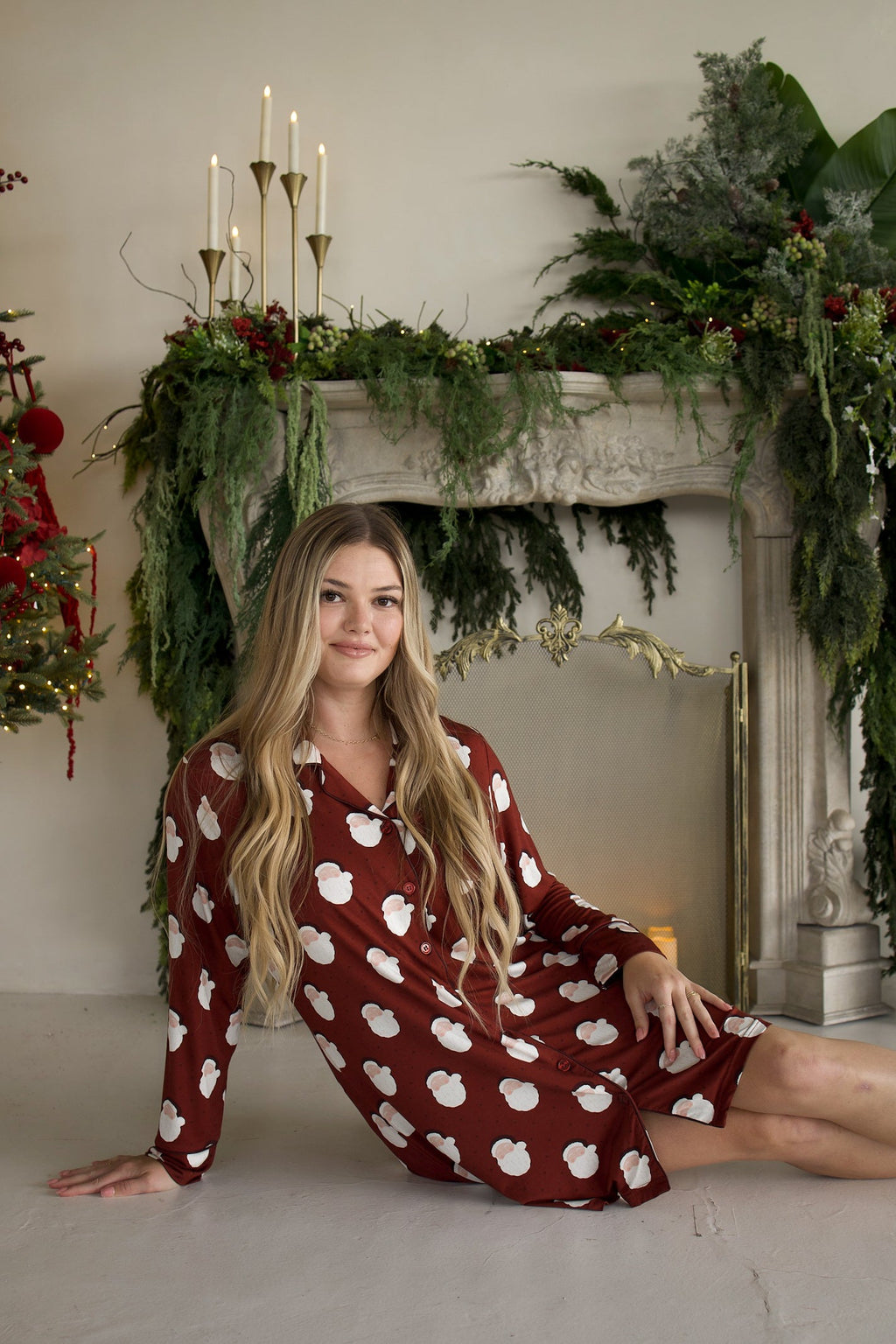 Women's Bamboo Sleeping Dress | Vintage Santa
